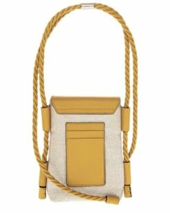 Chloé Key Linen & Leather Phone Holder Women Wallets & Card Cases