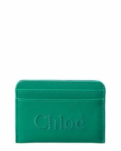 Chloé Sense Leather Card Holder Women Wallets & Card Cases