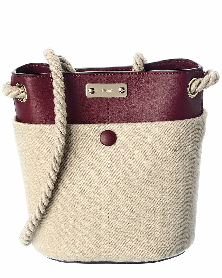 Chloé Key Small Linen & Leather Bucket Bag Women Bucket Bags