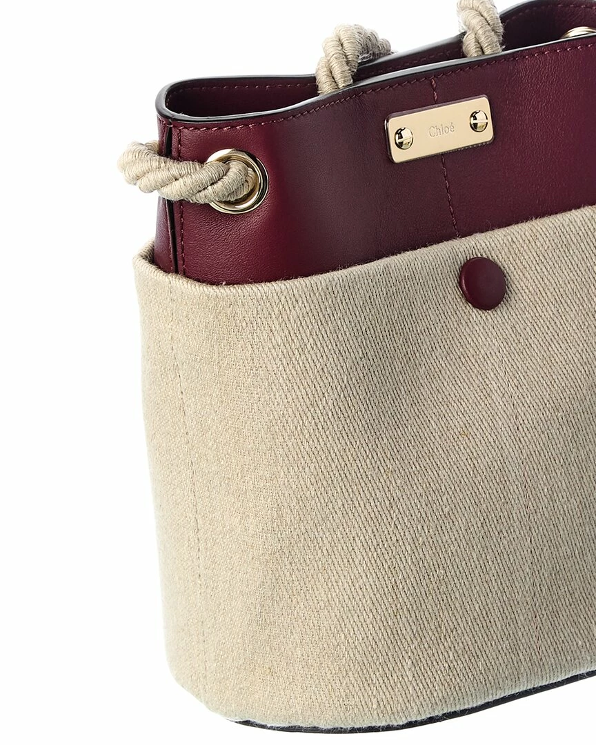 Chloé Key Small Linen & Leather Bucket Bag Women Bucket Bags - Image 3