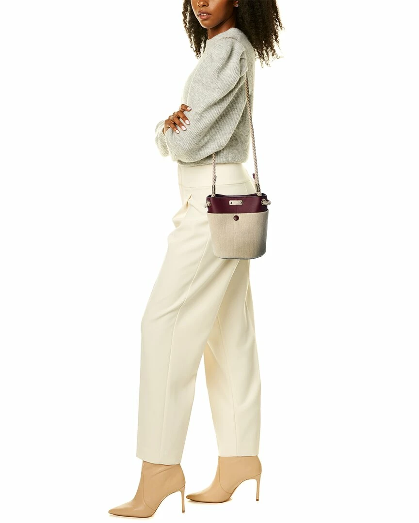 Chloé Key Small Linen & Leather Bucket Bag Women Bucket Bags - Image 4