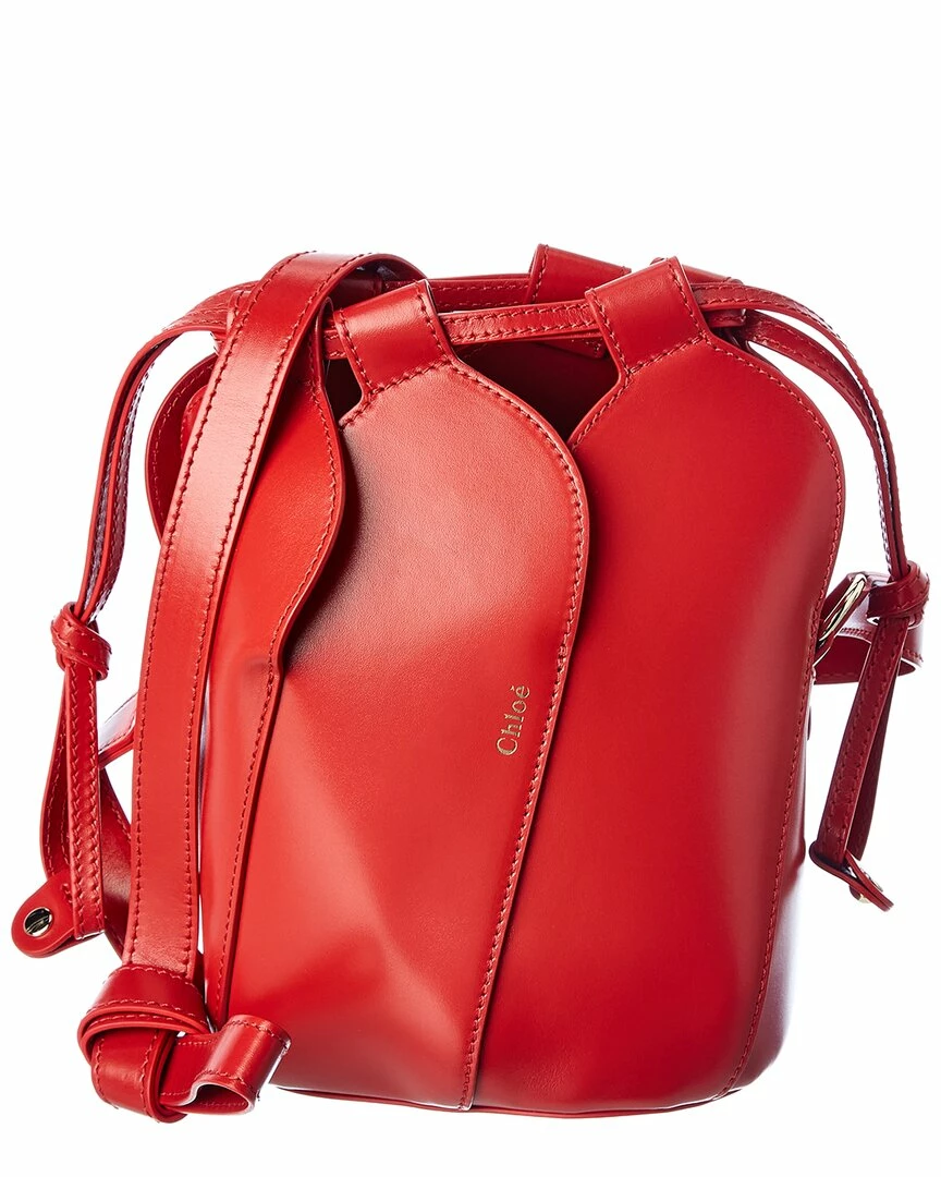 Chloé Tulip Mini Leather Bucket Bag Women Bucket Bags