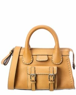 Chloé Edith Mini Leather Satchel Women Satchels & Top Handles Grey