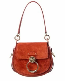 Chloé Tess Small Leather & Suede Shoulder Bag Women Shoulder Bags
