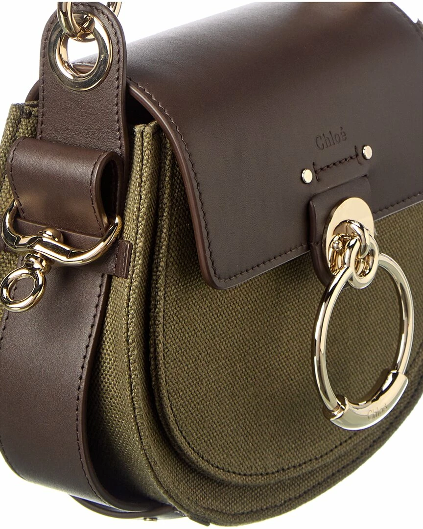Chloé Tess Small Canvas & Leather Shoulder Bag Women Shoulder Bags - Image 3