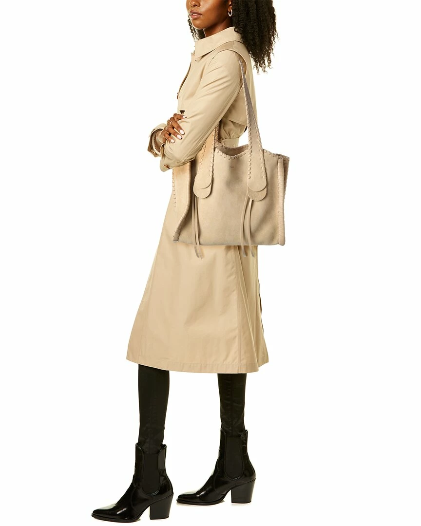 Chloé Mony Medium Suede Shoulder Bag Women Shoulder Bags - Image 4