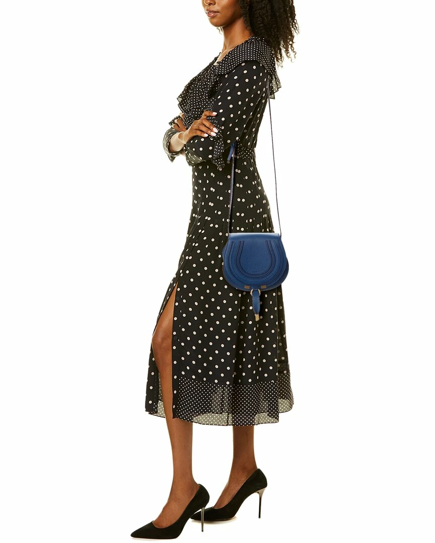 Chloé Marcie Small Leather Saddle Bag Women Shoulder Bags - Image 4