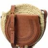 Chloé Marcie Raffia & Leather Basket Crossbody Women Crossbody Bags
