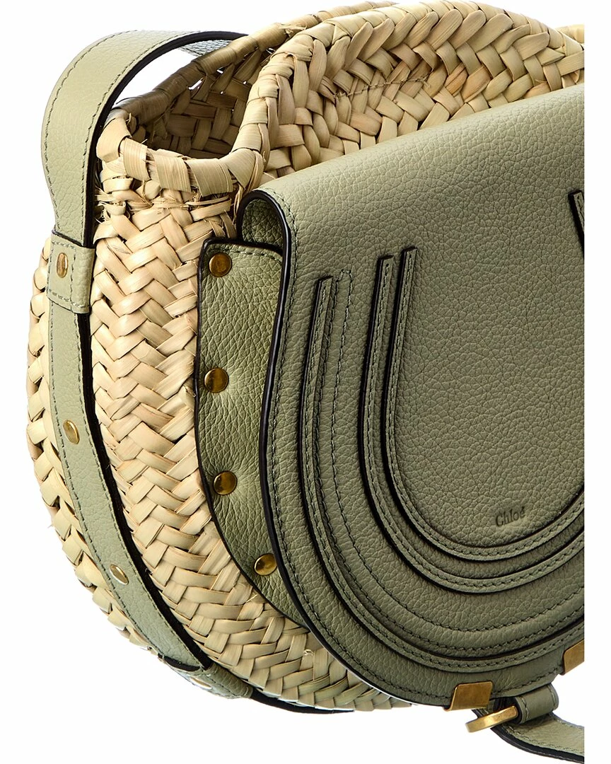 Chloé Marcie Raffia & Leather Basket Crossbody Women Crossbody Bags - Image 3
