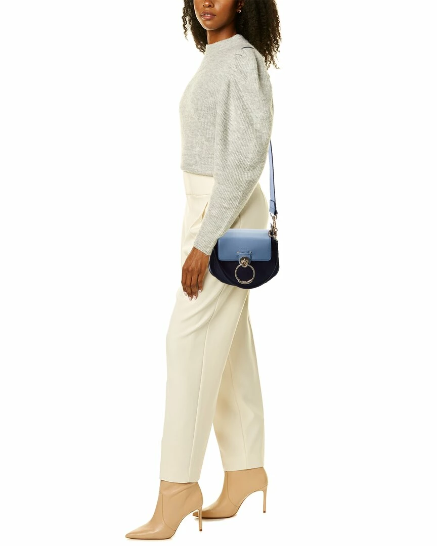 Chloé Tess Small Linen & Leather Shoulder Bag Women Shoulder Bags - Image 4