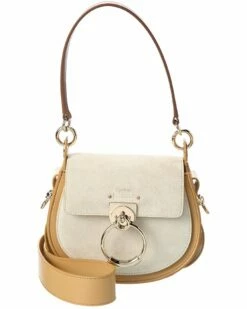 Chloé Tess Small Leather & Suede Shoulder Bag Women Shoulder Bags
