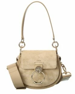 Chloé Tess Small Leather & Suede Shoulder Bag Women Shoulder Bags