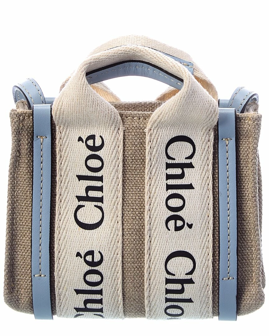 Chloé Woody Nano Canvas & Leather Tote Women Totes - Image 2