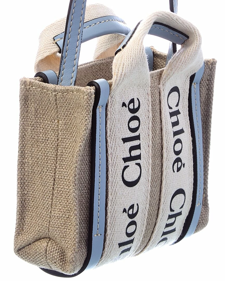 Chloé Woody Nano Canvas & Leather Tote Women Totes - Image 3