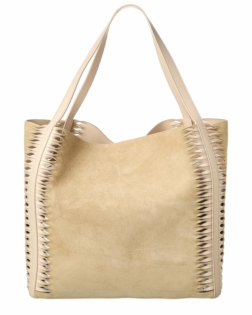 Chloé Louela Suede & Leather Shopper Tote Women Totes