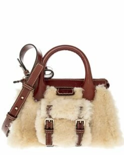 Chloé Edith Mini Bag Shearling & Leather Crossbody Women Shoulder Bags