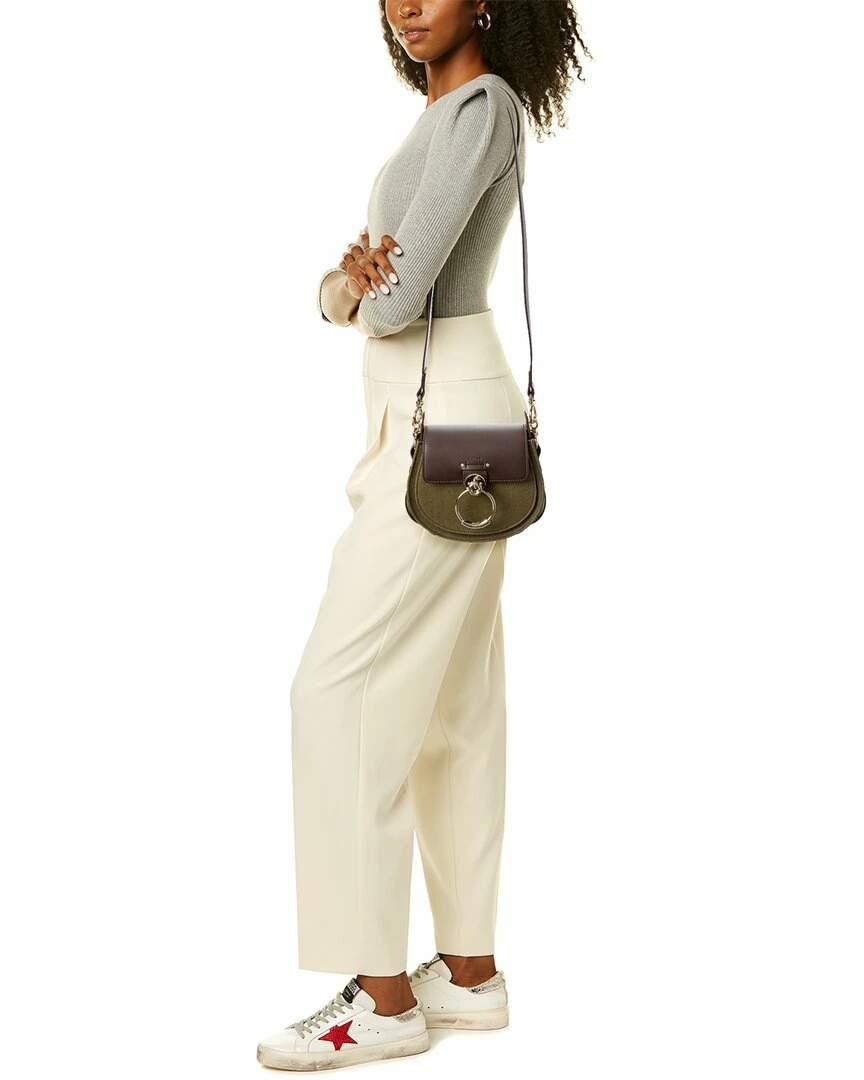 Chloé Tess Small Canvas & Leather Shoulder Bag Women Shoulder Bags - Image 4
