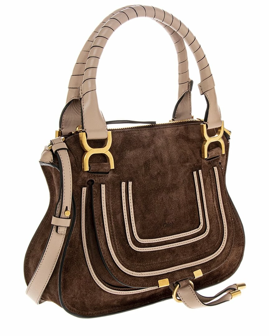 Chloé Marcie Small Suede & Leather Satchel Women Satchels & Top Handles - Image 3