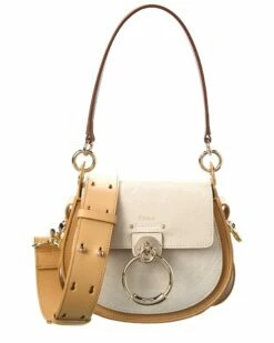 Chloé Tess Small Leather & Suede Shoulder Bag Women Shoulder Bags