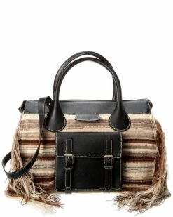 Chloé Edith Large Cashmere & Leather Day Bag Women Totes