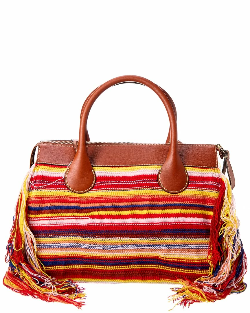 Chloé Edith Large Cashmere & Leather Day Bag Women Totes - Image 2