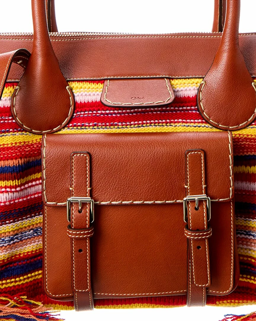 Chloé Edith Large Cashmere & Leather Day Bag Women Totes - Image 3