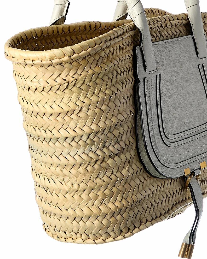 Chloé Marcie Medium Raffia & Leather Basket Tote Women Totes - Image 3