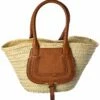 Chloé Marcie Medium Raffia & Leather Basket Tote Women Totes