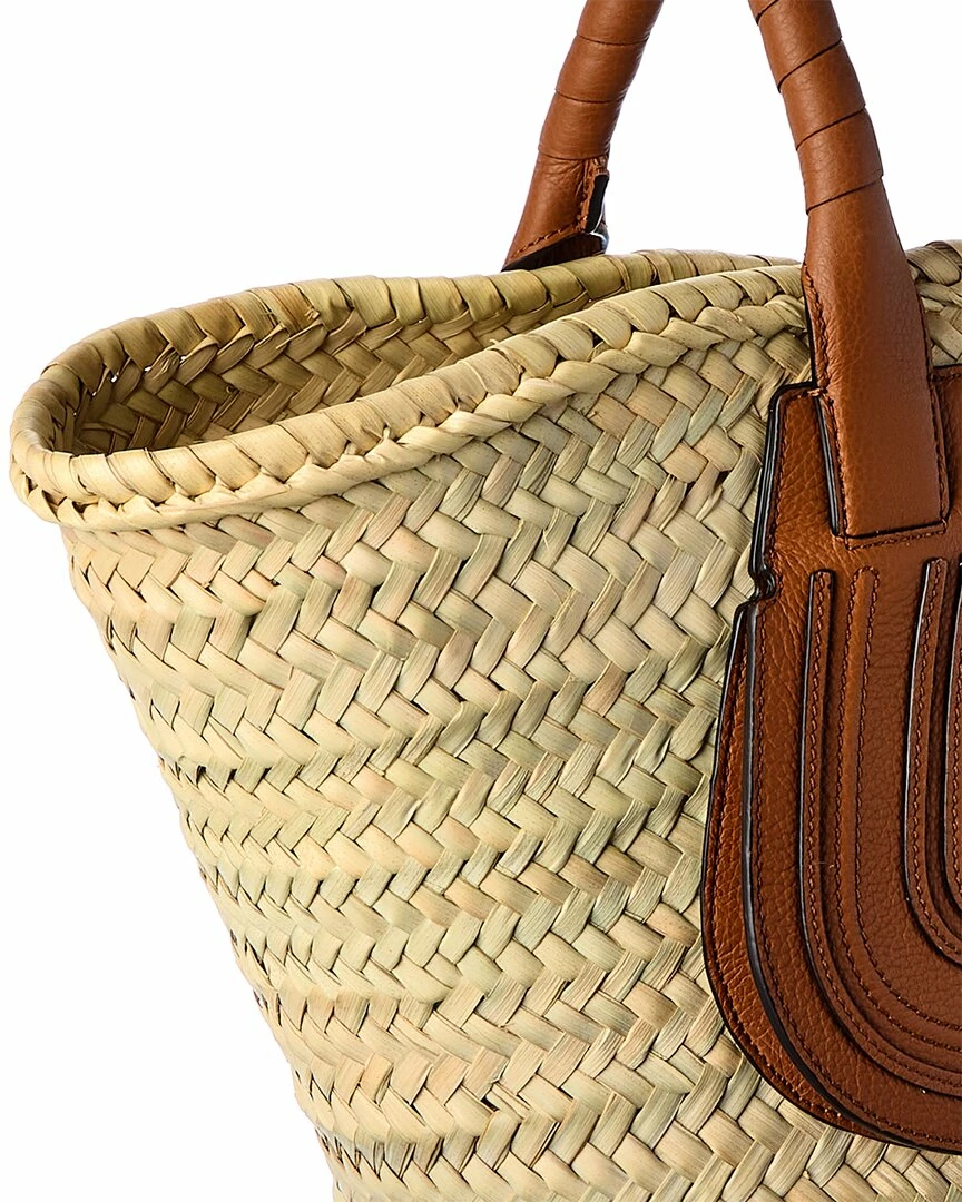 Chloé Marcie Medium Raffia & Leather Basket Tote Women Totes - Image 3