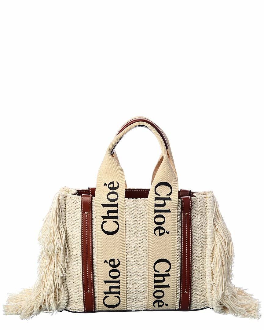 Chloé Woody Small Leather-Trim Tote Women Totes - Image 2