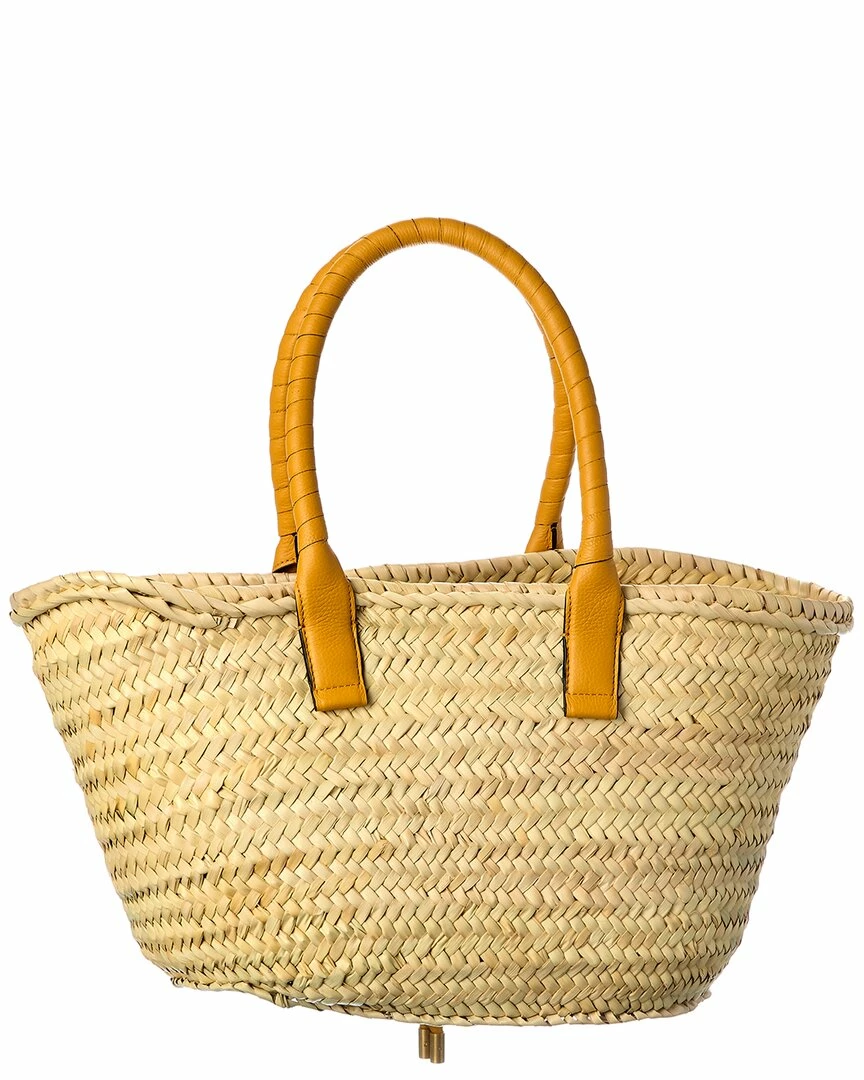 Chloé Marcie Medium Raffia & Leather Basket Tote Women Totes - Image 2