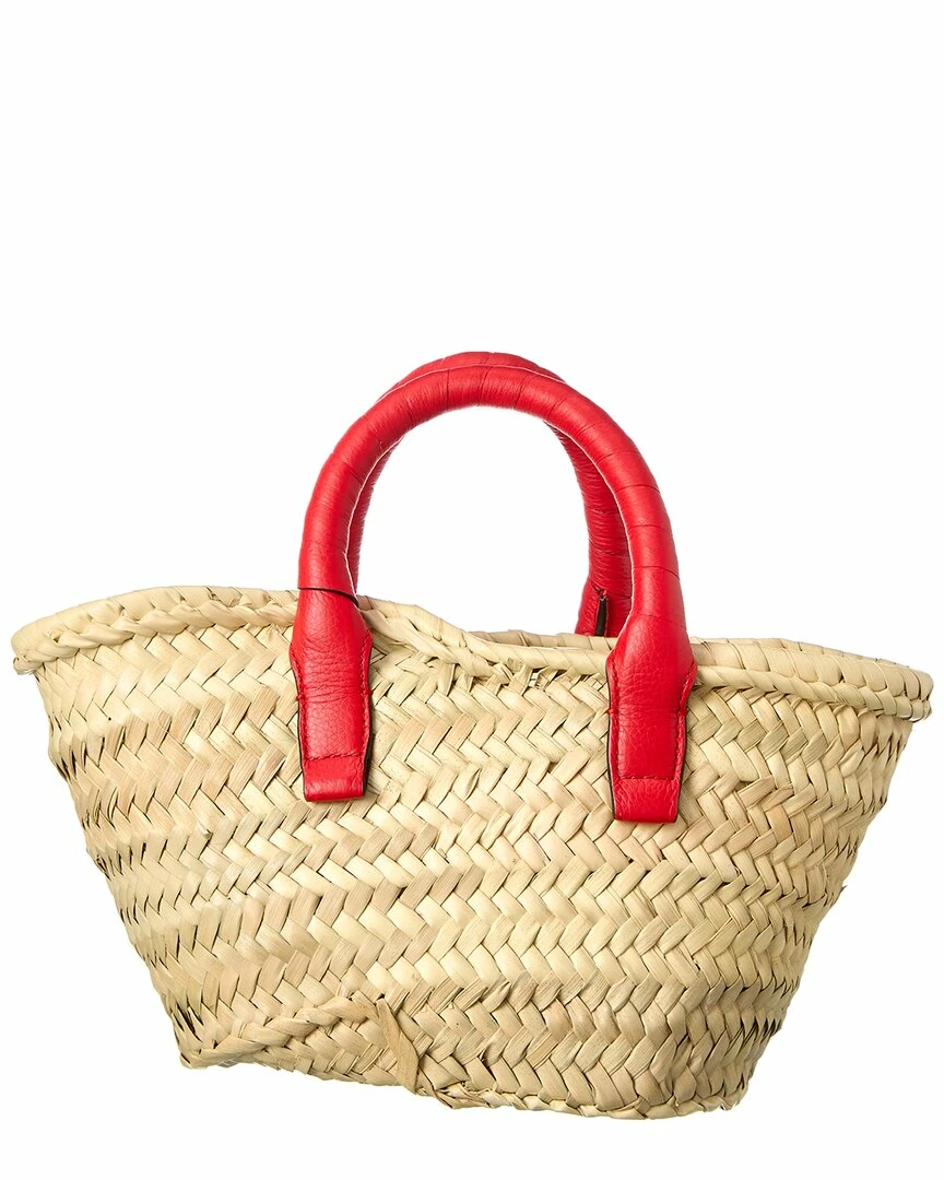 Chloé Marcie Mini Raffia & Leather Basket Tote Women Totes - Image 2