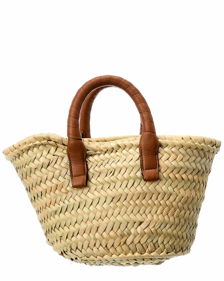 Chloé Marcie Mini Raffia & Leather Basket Tote Women Totes - Image 2