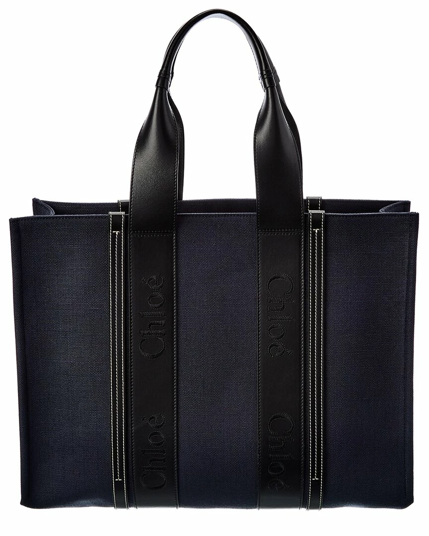 Chloé Woody Large Denim Tote Women Totes - Image 2