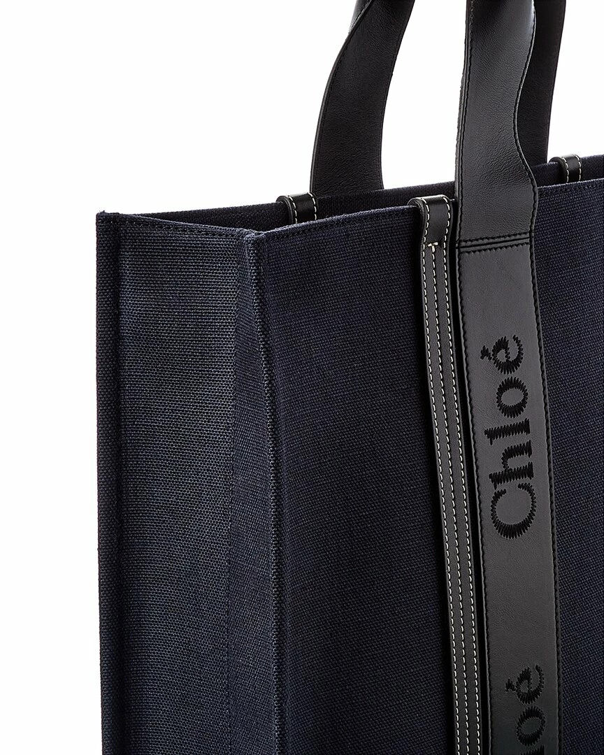 Chloé Woody Large Denim Tote Women Totes - Image 3