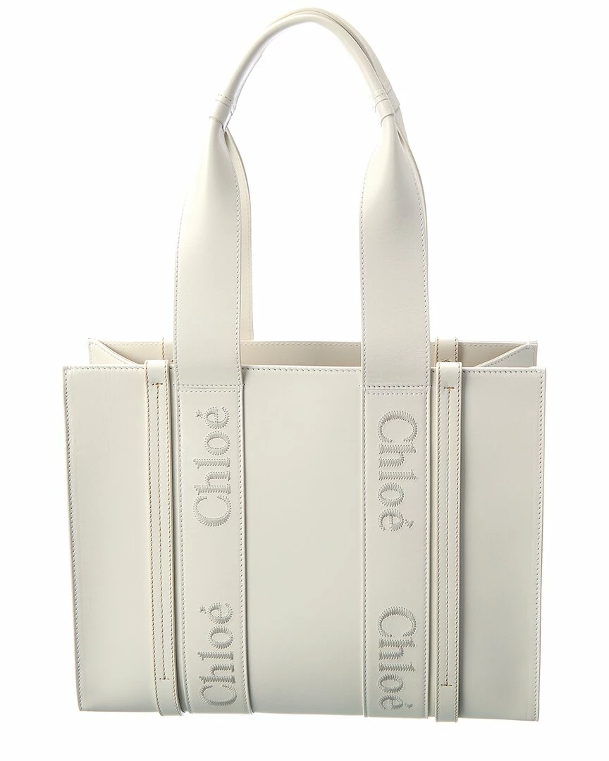 Chloé Woody Medium Leather Tote Women Totes