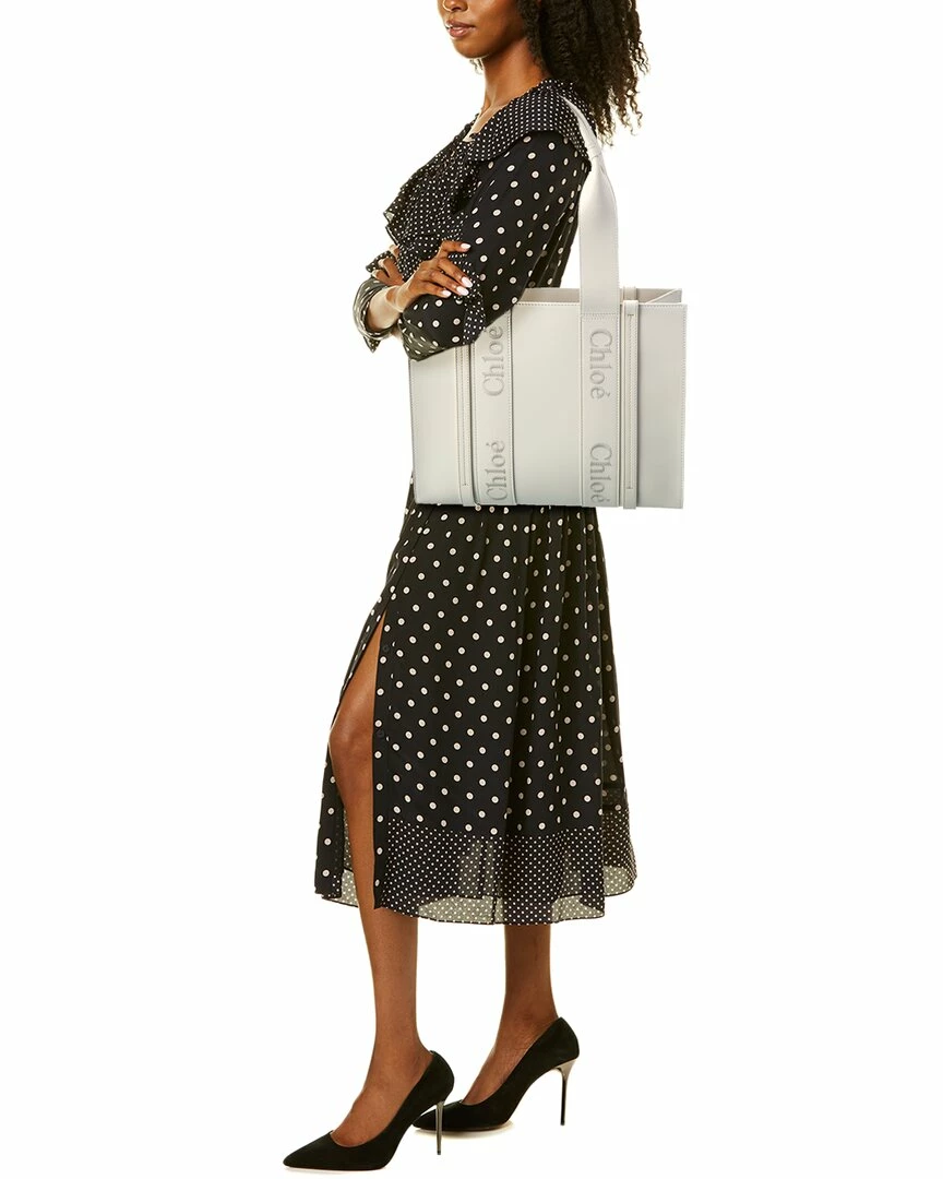 Chloé Woody Medium Leather Tote Women Totes - Image 4