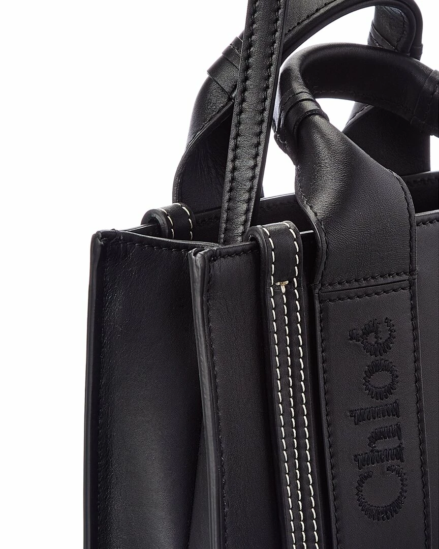 Chloé Woody Mini Leather Tote Women Totes - Image 3