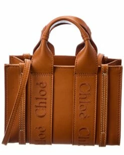 Chloé Woody Mini Leather Tote Women Totes