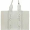 Chloé Woody Large Leather Tote Women Totes