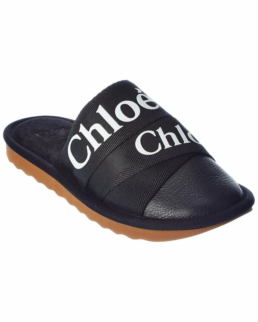 Chloé Woody Canvas & Leather Slipper Women Flats