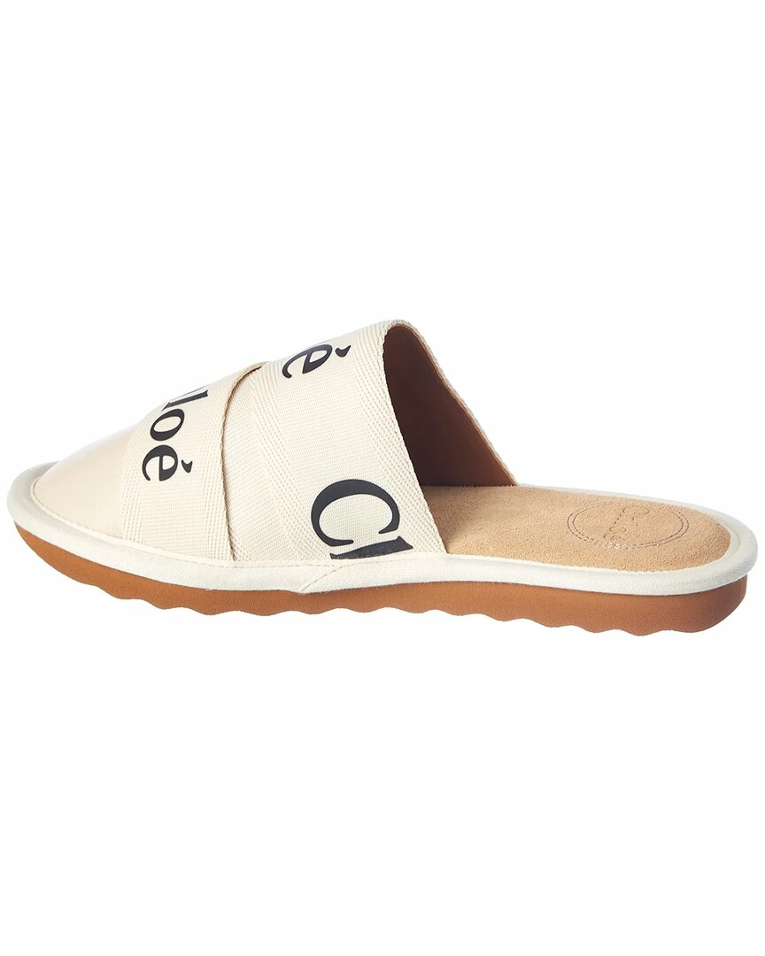 Chloé Woody Canvas & Leather Slipper Women Flats - Image 2