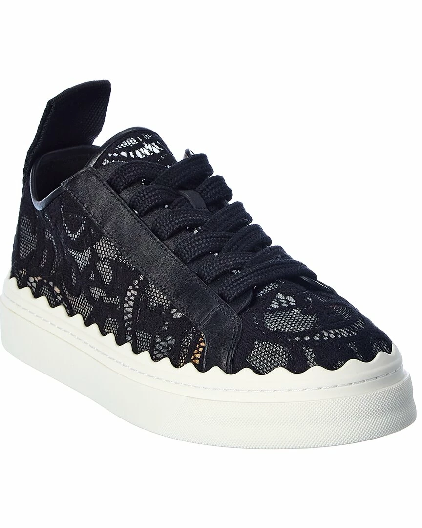Chloé Lauren Lace & Leather Sneaker Women Fashion Sneakers