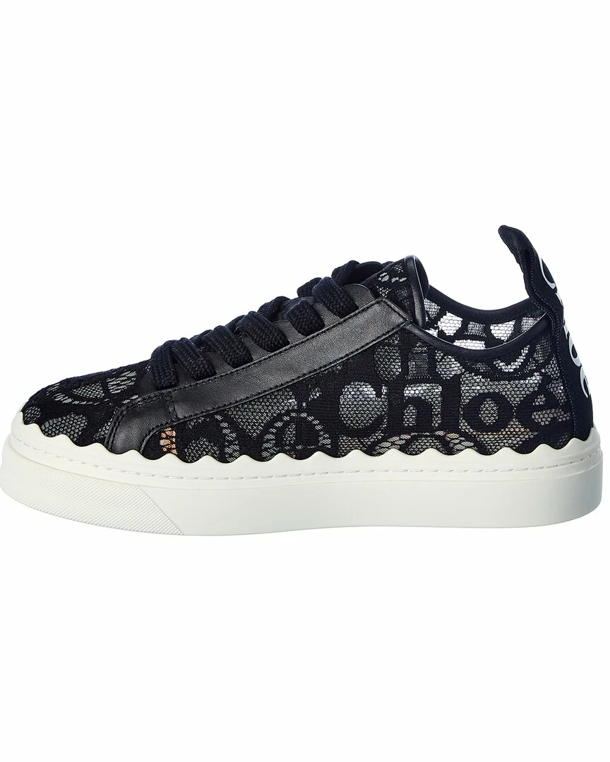 Chloé Lauren Lace & Leather Sneaker Women Fashion Sneakers - Image 2