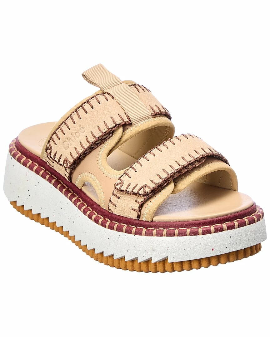 Chloé Lilli Suede & Leather Platform Sandal Women Flat Sandals