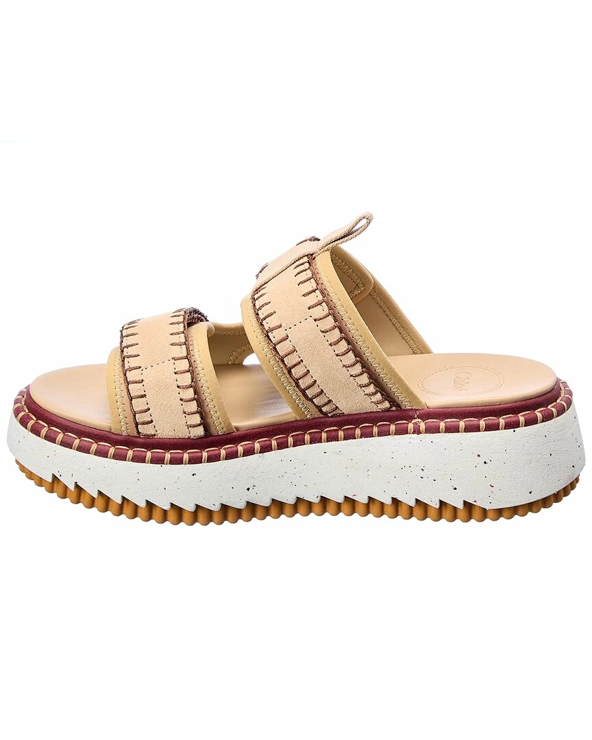 Chloé Lilli Suede & Leather Platform Sandal Women Flat Sandals - Image 2