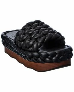 Chloé Wavy Leather Platform Sandal Women Flat Sandals