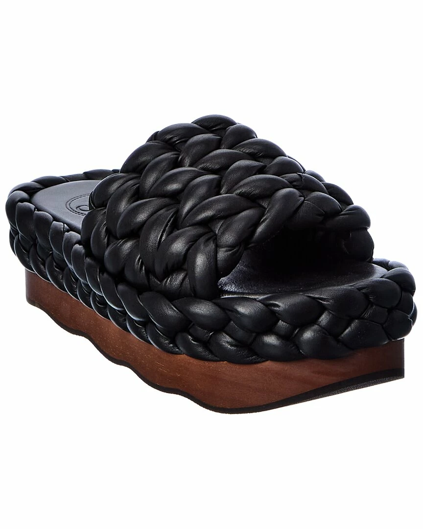 Chloé Wavy Leather Platform Sandal Women Flat Sandals