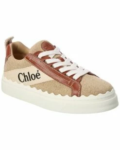 Chloé Lauren Canvas & Leather Sneaker Women Fashion Sneakers Brown