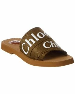 Chloé Woody Logo Canvas Slide Women Slides & Mules